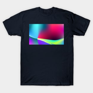 colourful abstract blue, pink and yellow T-Shirt